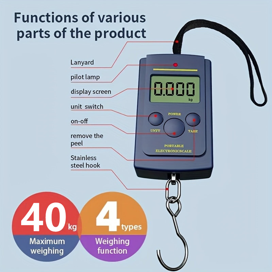 Travel Accessories Tech - 40kg Multifunctional Mini Electronic Digital Portable