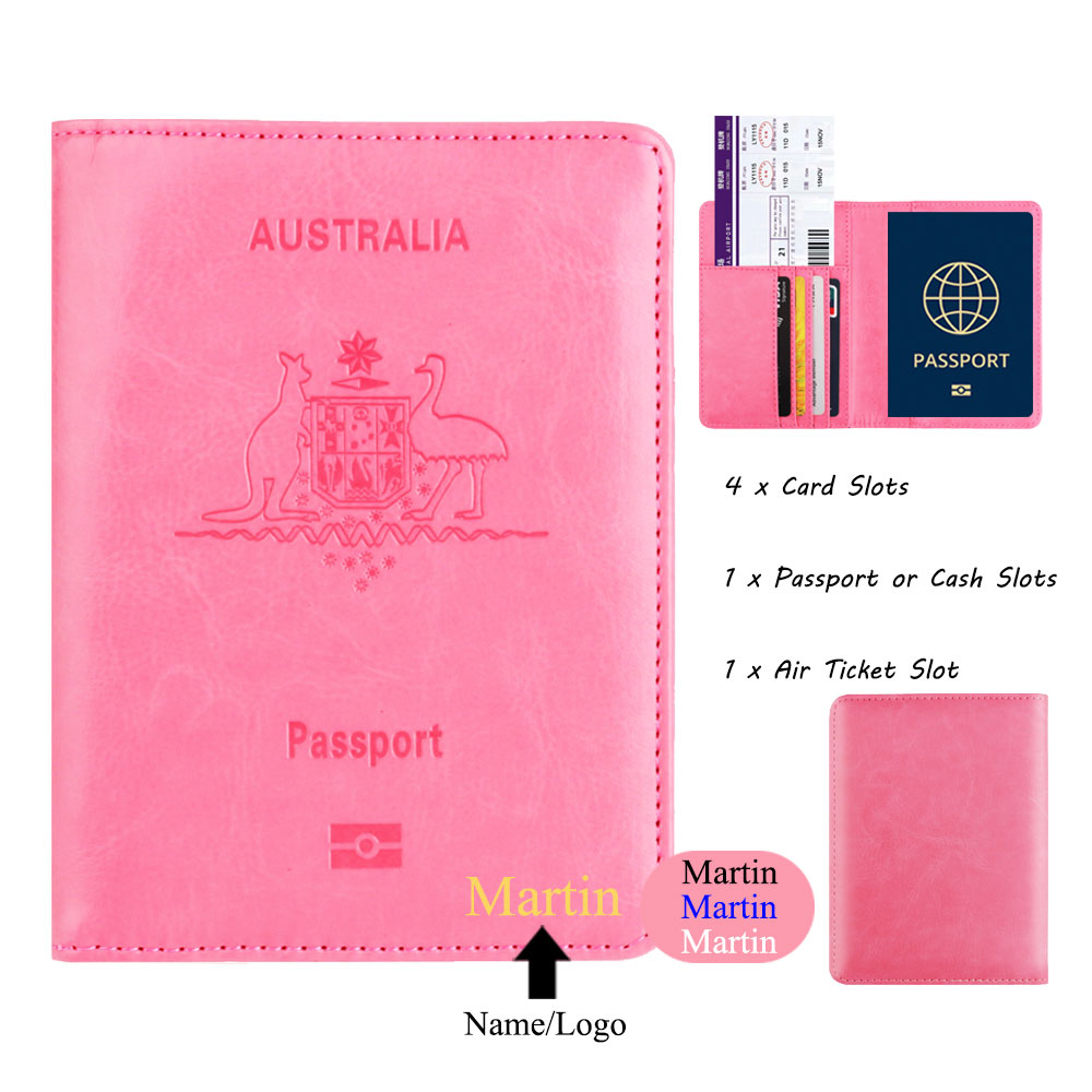 Travel Accessories Personalised - Customized Name Australia RFID Blocking PU