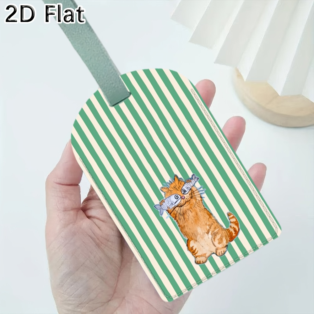 Cute Cat and Green Stripes Lug - Travel Accessories Luggage Straps review and price
