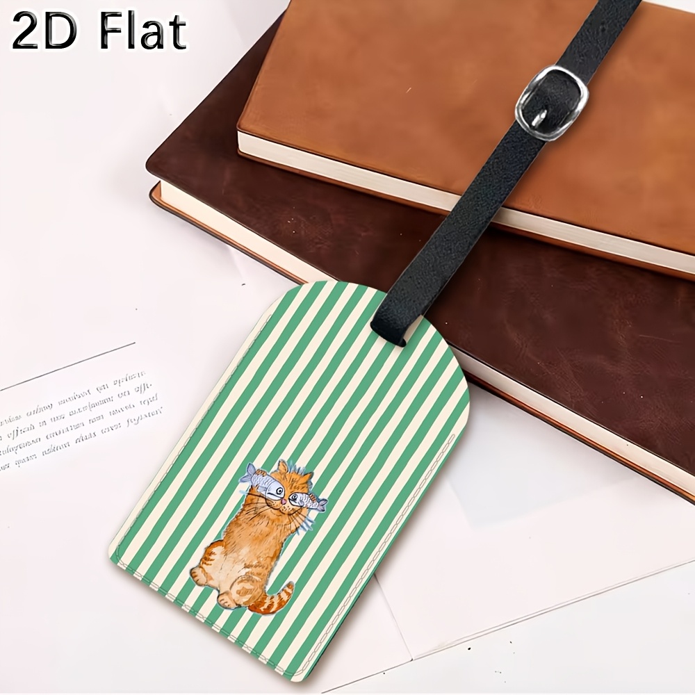 Cute Cat and Green Stripes Lug - Travel Accessories Luggage Straps review and price
