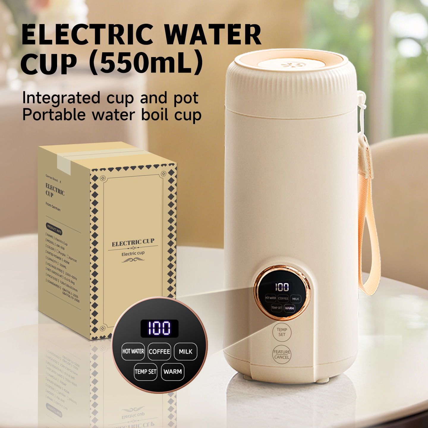 New Smart LED Digital Display  - Portable Travel Kettle review and price